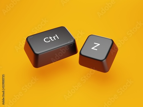 3d illustration of control z with yellow background