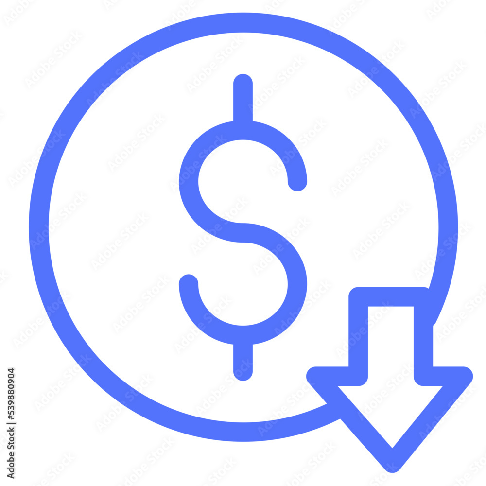 loss money-down business-loss line icon loss money-down business-loss line icon
