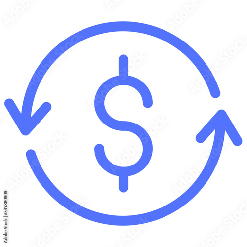 processing dollar process investment line icon