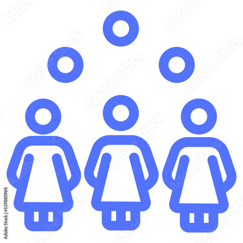 people female team group crowd line icon