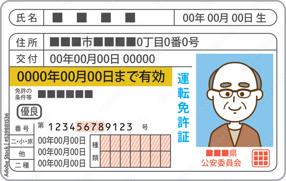 Stockvector ゴールドの運転免許証のイメージイラスト Adobe Stock
