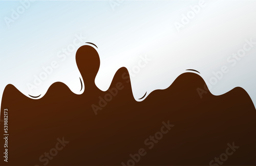 Melted Chocolate Syrup. flowing chocolate drops. Chocolate. Chocolate creamy melted drip wave. Dark brown chocolate smooth liquid flowing texture. Liquid Chocolate.