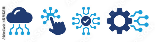 Digitalization icon set. Vector illustration.