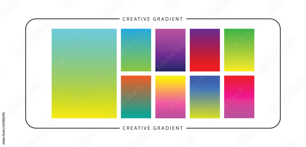 set of creative gradient pallete color