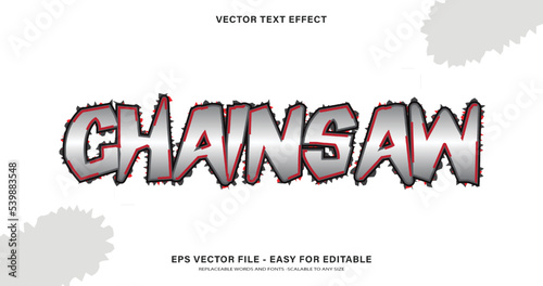chainsaw modern bold editable text effect sticker
