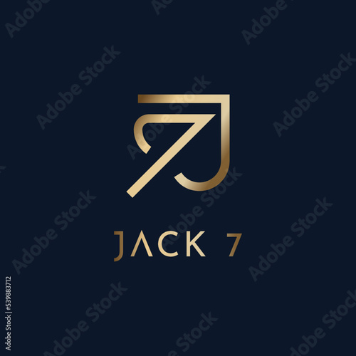 7J, J7, Ace,  abstract letters logo monogram