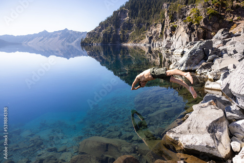 Swimming in Crater Lake National Park photo