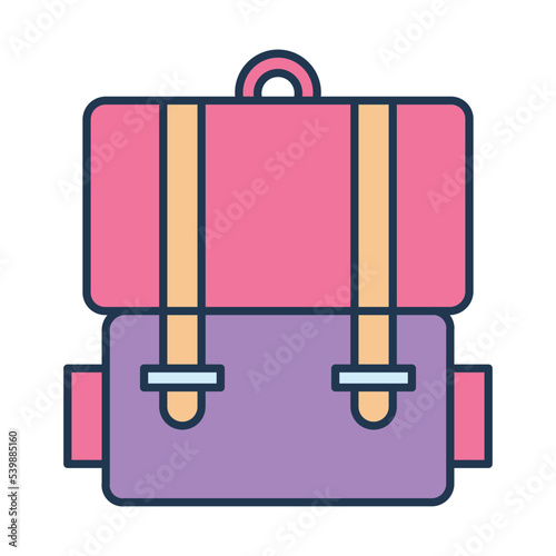 Flat School Bagpack Illustration