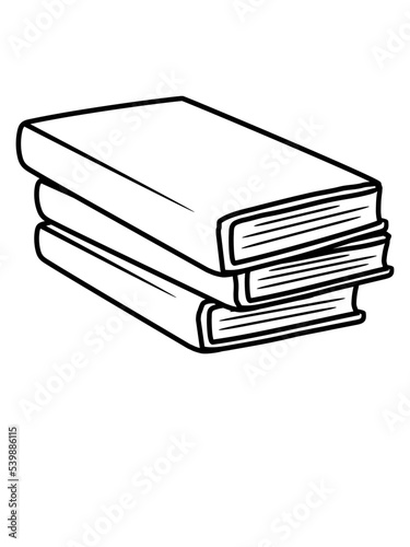 Gestapelte Bücher Comic Design 