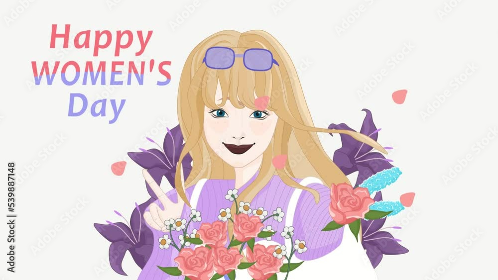 Happy women's day, pretty lady with a pair of sunglasses on Happy women's day, pretty lady with a pair of sunglasses on
