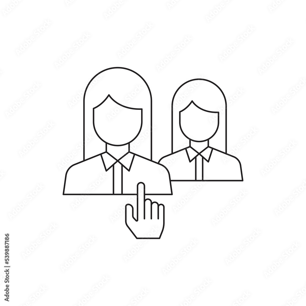 Candidate selection icon design. Human resources concept. Recruitment. People selection icon. vector illustration