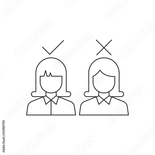 Candidate selection icon design. Human resources concept. Recruitment. People selection icon. vector illustration