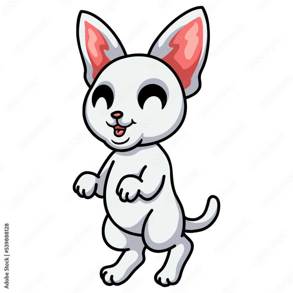 Cute devon rex cat cartoon standing Cute devon rex cat cartoon standing