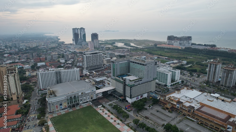 Fototapeta premium Malacca, Malaysia - October 16, 2022: The Historical Landmark Buildings and Tourist Attractions of Malacca