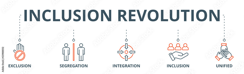 Inclusion revolution banner web icon vector illustration concept with ...