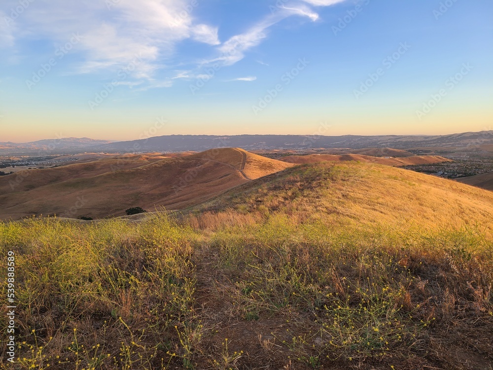 The Tassajara Ridge trail and San Ramon Valley in Northern California