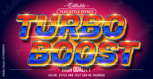 Editable text style effect - Turbo Boost text style theme.