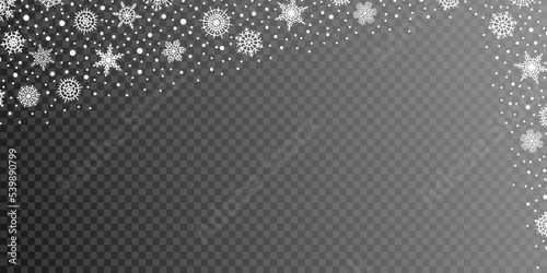 Snowflakes on transparent background, winter, vector design