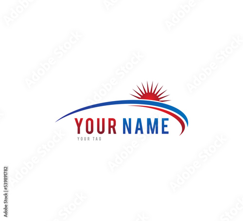 Vector Abstract Swoosh Logo With Sunrise