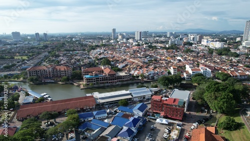 Malacca, Malaysia - October 16, 2022: The Historical Landmark Buildings and Tourist Attractions of Malacca