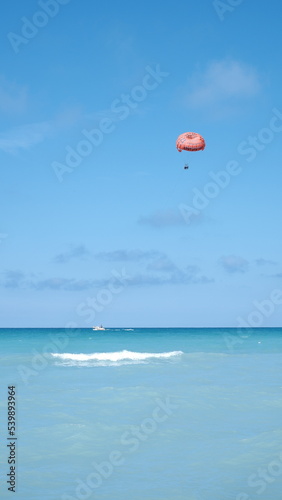 kite surfing on the sea