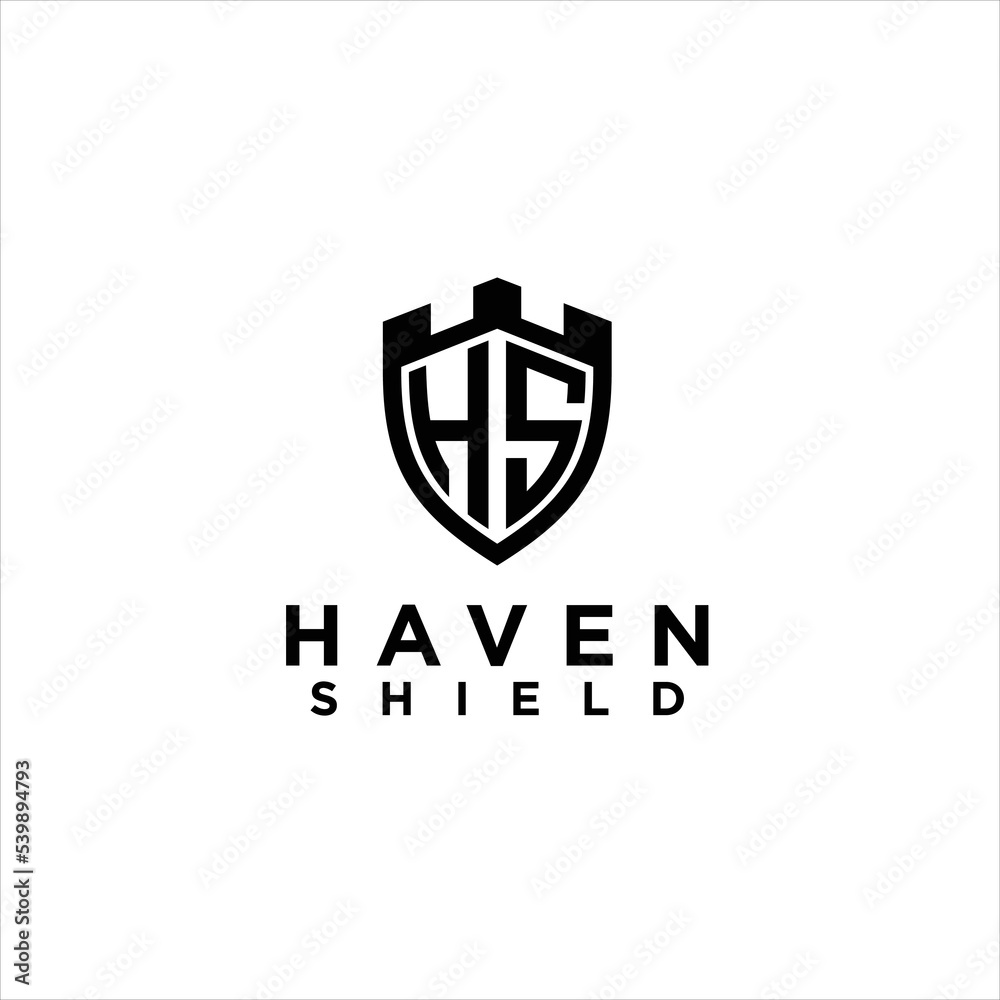 Heraldic Letter H monogram. Elegant minimal logo design. Letter H, Crown, Shield.