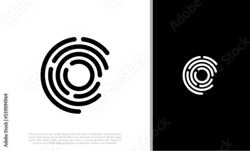 Abstract artificial intelligence logo. Innovative high tech logo template. Smart computer. machine learning. Cognitive logo. Technology Logo.
