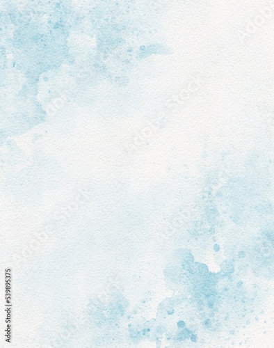Abstract Blue sky watercolor painting splash on paper background for design