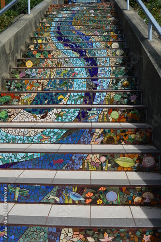 The 16th Avenue Tiled Steps, AKA Moraga Steps in San Francisco, CA