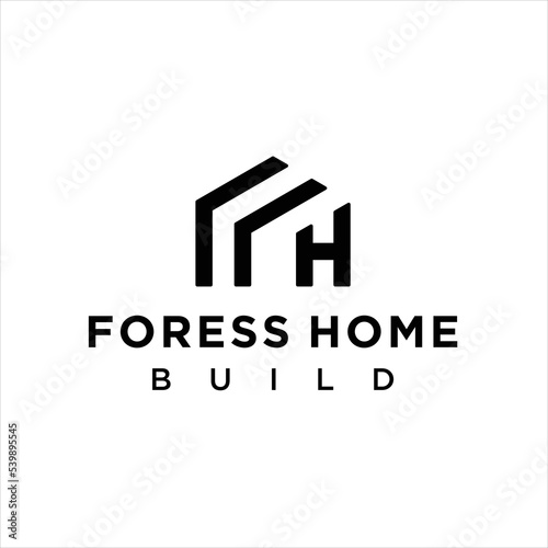 FH Letter for home build logo design inspiration