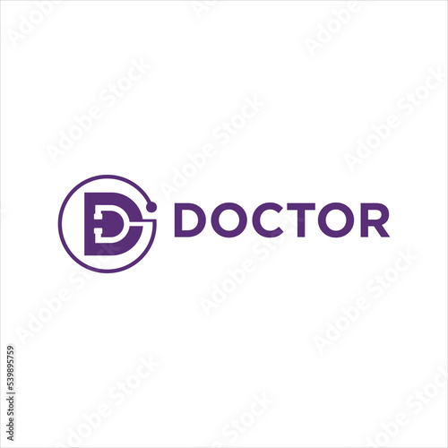 Letter D With Doctor logo design template