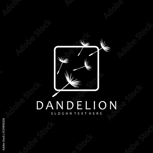 dandelion plant illustration design logo vector