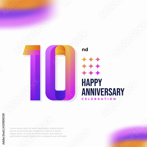 10 Year Anniversary Icon Vector Template Design Illustration