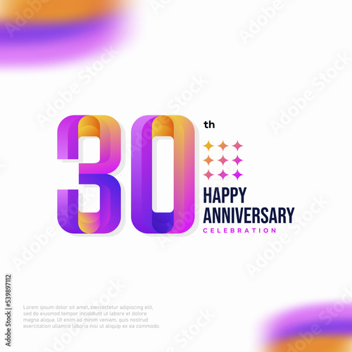 30 Year Anniversary Icon Vector Template Design Illustration