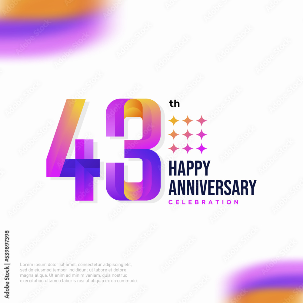 Number 43 logo icon design, 43 birthday logo number, anniversary 43 Number 43 logo icon design, 43 birthday logo number, anniversary 43