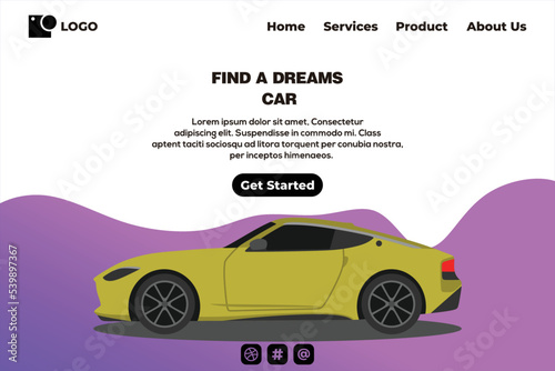 Find a dream car landing page vector