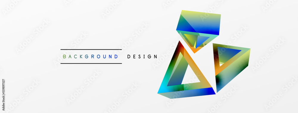 Triangle abstract background. 3d vector basic shape technology or business concept composition. Trendy techno business template for wallpaper, banner, background or landing Triangle abstract background. 3d vector basic shape technology or business concept composition. Trendy techno business template for wallpaper, banner, background or landing