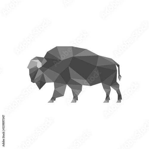 Polygonal bison bull cow logo icon vector illustration