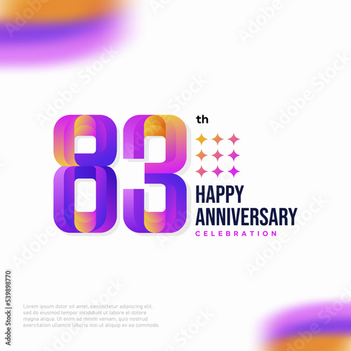Number 83 logo icon design, 83 birthday logo number, anniversary 83