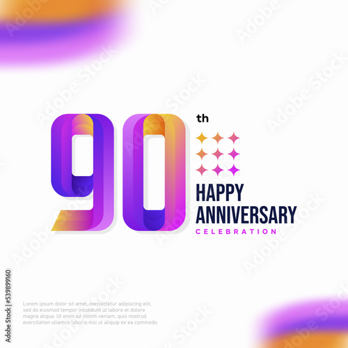Number 90 logo icon design, 90 birthday logo number, anniversary 90