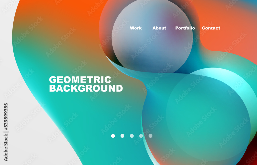 Abstract liquid background for your landing page design. Web page for website or mobile app wallpaper