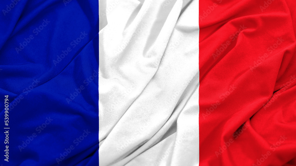 France Flag Waving Background