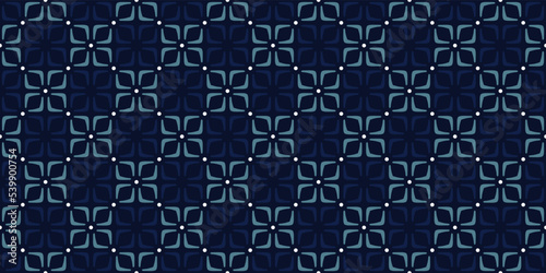 Cute small flowers pattern doodle shapes motif continuous classic blue background. Modern decoration ditsy floral fabric design textile swatch ladies dress, men's shirt all over print block.