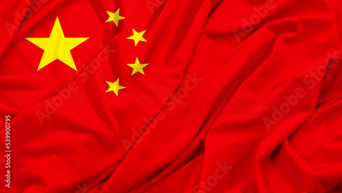 Quadro su tela China Flag Waving Background