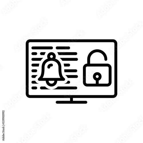 Black line icon for breach