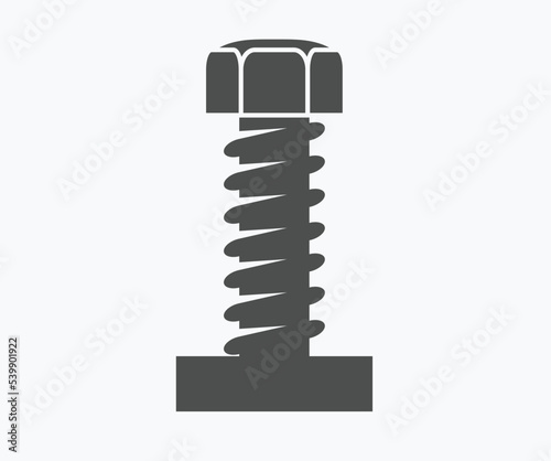 black screw logo on white background.