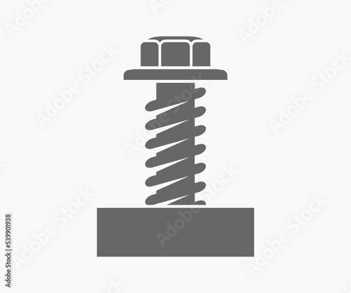 black screw logo on white background.