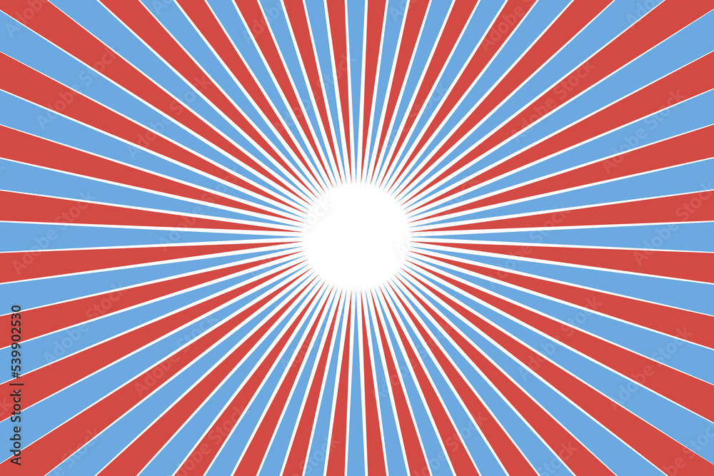 Retro circus grunge background with empty space on blue and red colorful stripes, radial pattern with sunbeam carnival background Retro circus grunge background with empty space on blue and red colorful stripes, radial pattern with sunbeam carnival background
