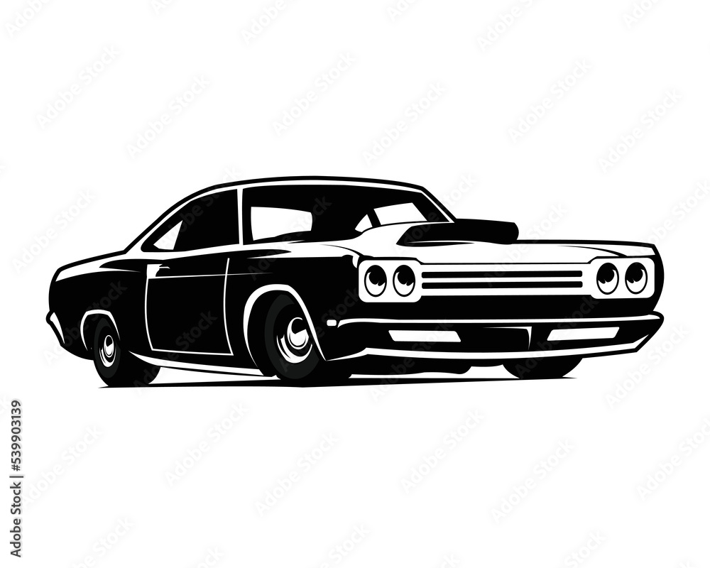 muscle car isolated black vector emblem design