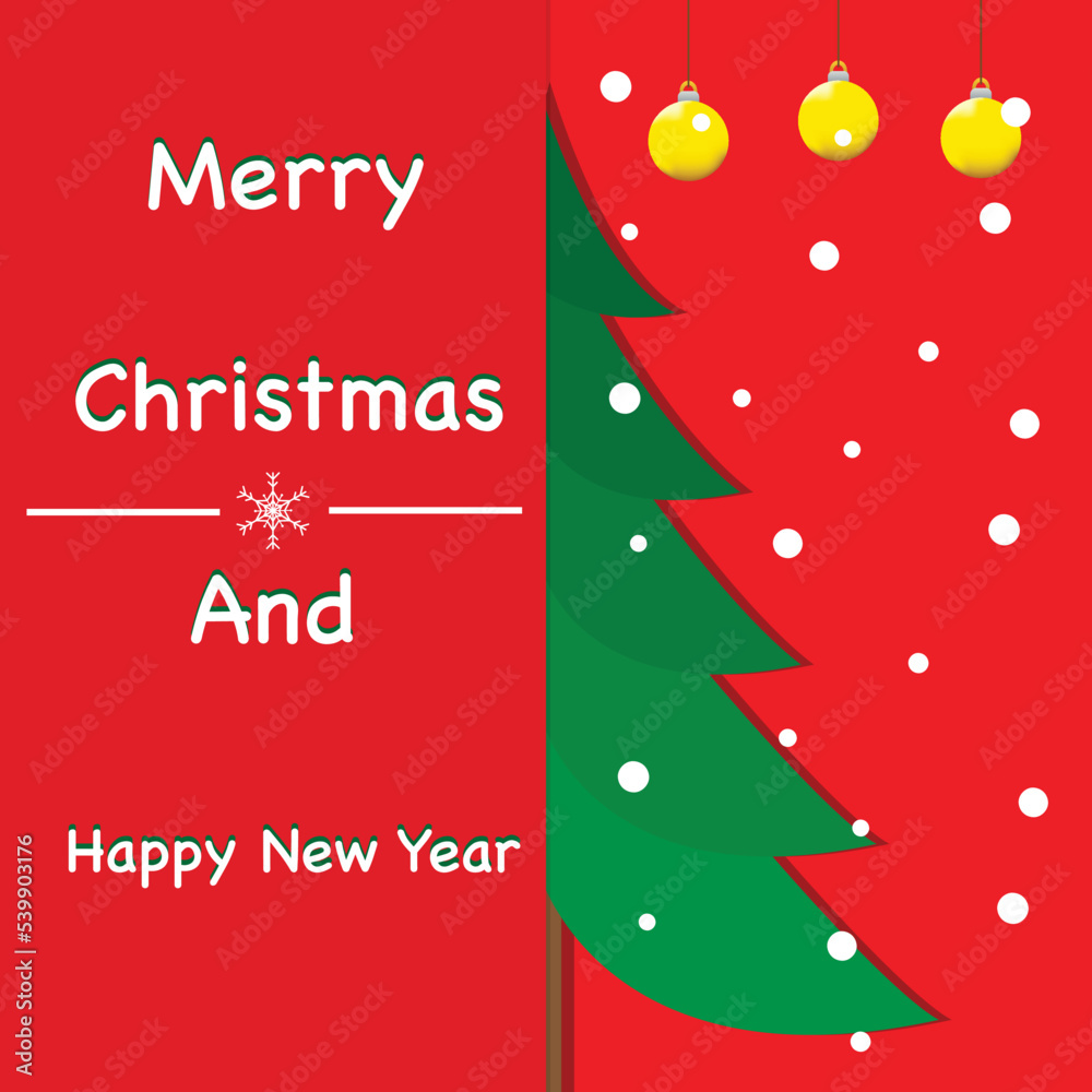 Merry Christmas and Happy New Year Vector Christmas lettering for Winter Holidays Season stock illustration.